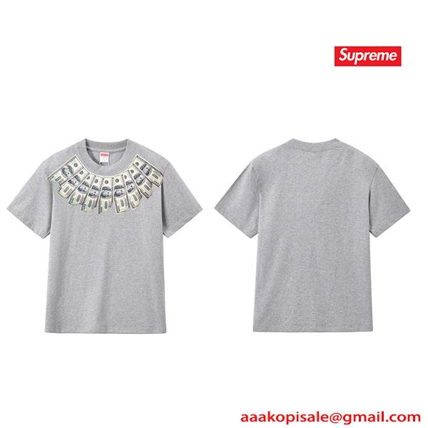マネープリント ネックデザイン インパクト ストリート 半袖 シュプリーム コピー SUPREME