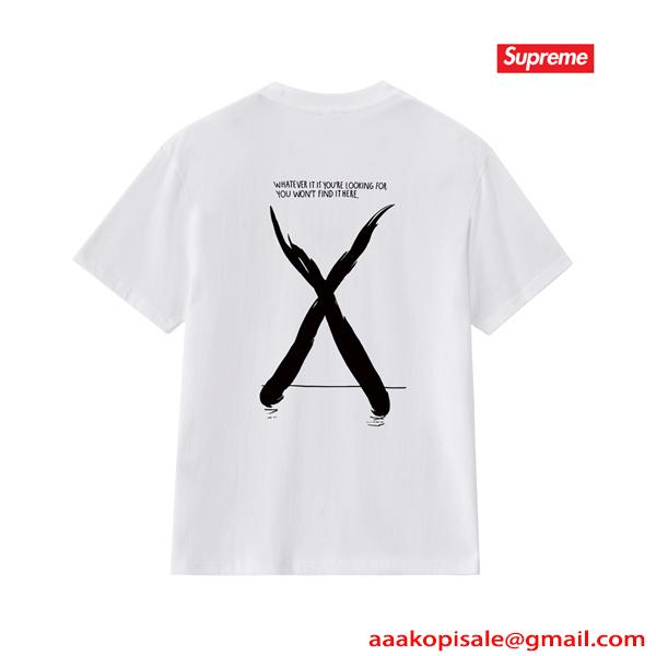 激安 メンズ 半袖Tシャツ バックプリント Xデザイン モノトーン ストリート ビッグシルエット シュプリーム コピー SUPREME