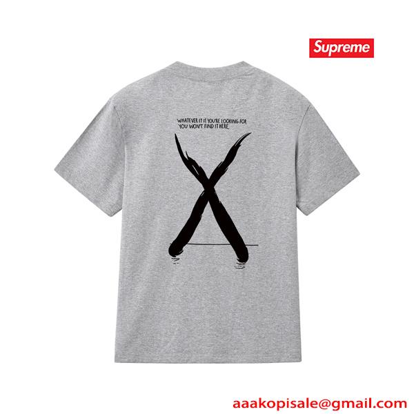 激安 メンズ 半袖Tシャツ バックプリント Xデザイン モノトーン ストリート ビッグシルエット シュプリーム コピー SUPREME