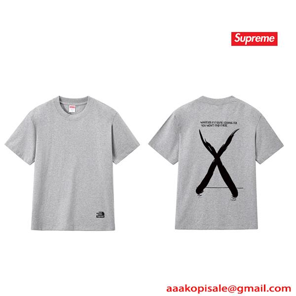 激安 メンズ 半袖Tシャツ バックプリント Xデザイン モノトーン ストリート ビッグシルエット シュプリーム コピー SUPREME