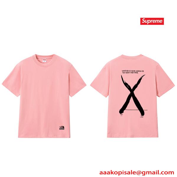 激安 メンズ 半袖Tシャツ バックプリント Xデザイン モノトーン ストリート ビッグシルエット シュプリーム コピー SUPREME
