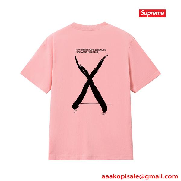 激安 メンズ 半袖Tシャツ バックプリント Xデザイン モノトーン ストリート ビッグシルエット シュプリーム コピー SUPREME