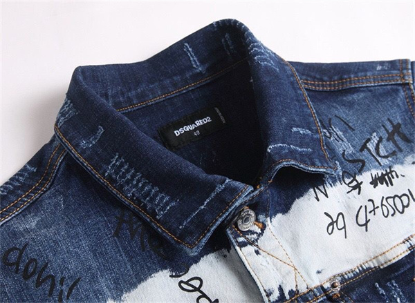  ダメージ加工 ペイントグラフィック ヴィンテージ風 長袖 ディースクエアード コピー DSQUARED2