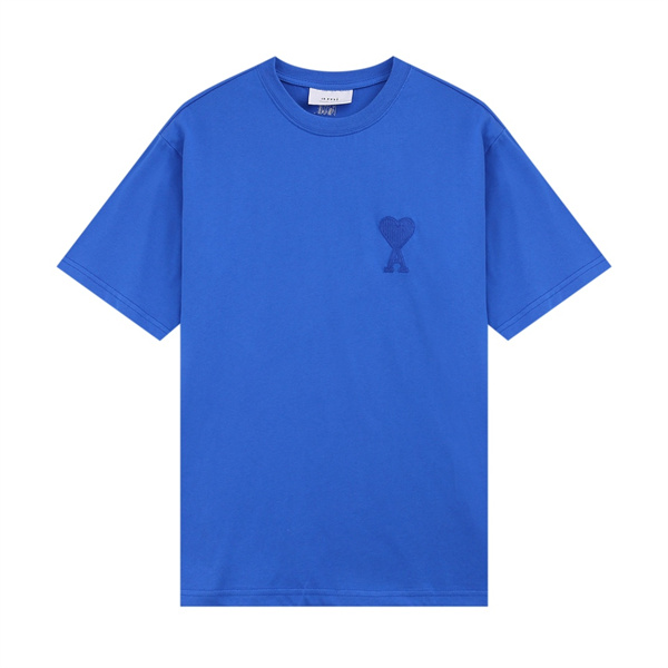 ハートA刺繍 ワンポイント 無地 クルーネック 多色展開 アミパリス コピー AMI Paris Tシャツ