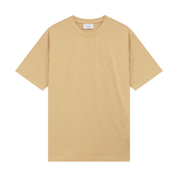 ハートA刺繍 ワンポイント 無地 クルーネック 多色展開 アミパリス コピー AMI Paris Tシャツ