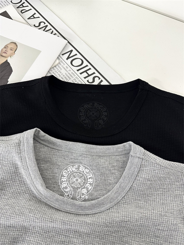  メンズ 長袖Tシャツ 十字架刺繍 ブラック グレー クロムハーツ コピー Chrome Hearts