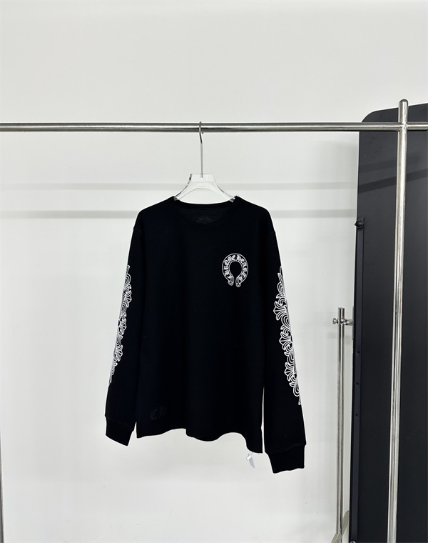  メンズ 長袖Tシャツ 十字架刺繍 ブラック グレー クロムハーツ コピー Chrome Hearts