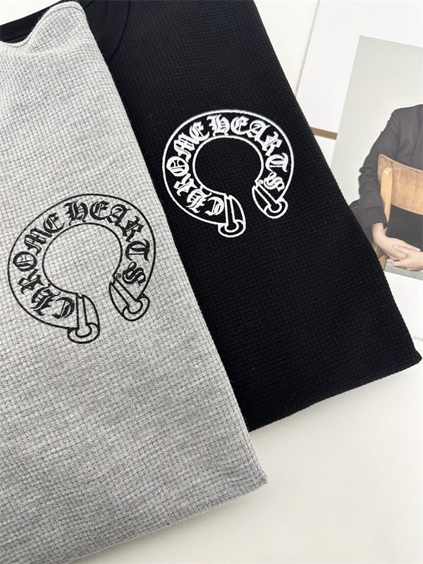  メンズ 長袖Tシャツ 十字架刺繍 ブラック グレー クロムハーツ コピー Chrome Hearts