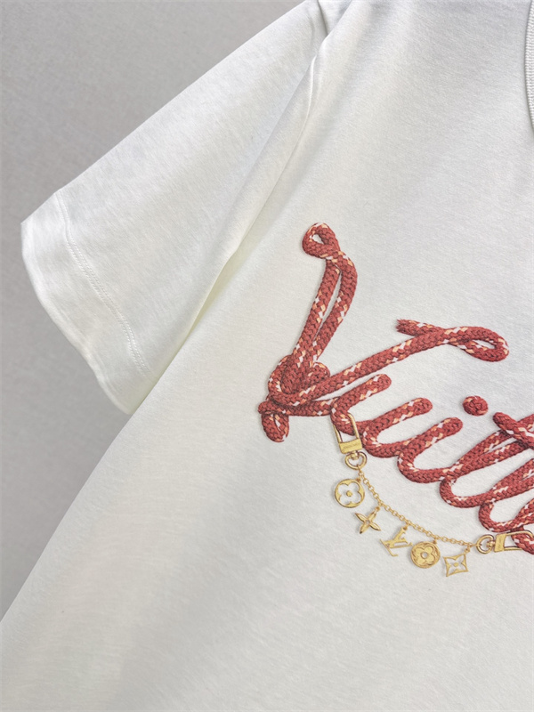 ルイヴィトン風 Louis Vuittonスタイル ロゴ刺繍Tシャツ 半袖 レディース 上品デザイン シンプル カジュアル 高級感 コットン素材