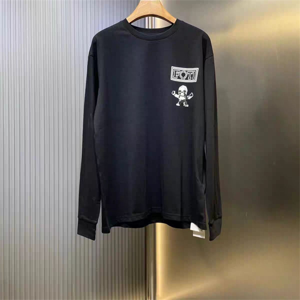 クロムハーツ風 長袖Tシャツ スカルプリント カラフルロゴ バックプリント ストリート系 オーバーサイズ ユニセックス