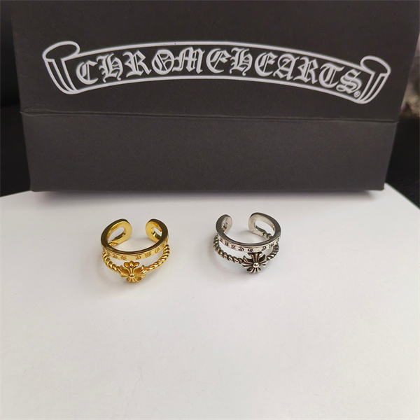 フローラルモチーフ オープンリング Chrome Hearts チェーンライン クロムハーツ コピー ゴールド シルバー 2色デザイン