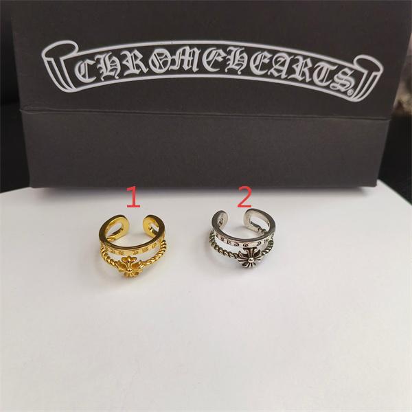 フローラルモチーフ オープンリング Chrome Hearts チェーンライン クロムハーツ コピー ゴールド シルバー 2色デザイン