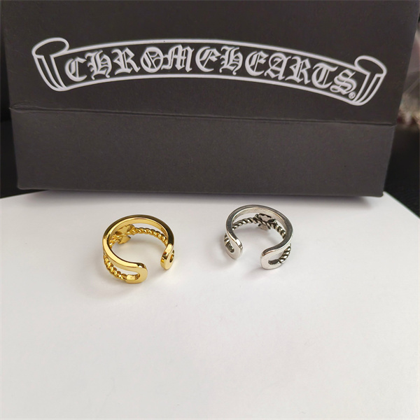 フローラルモチーフ オープンリング Chrome Hearts チェーンライン クロムハーツ コピー ゴールド シルバー 2色デザイン