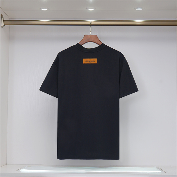 フロントLVグラフィック 半袖Tシャツ Louis Vuitton ホワイト ブラック ルイヴィトン コピー クルーネック ロゴプリント