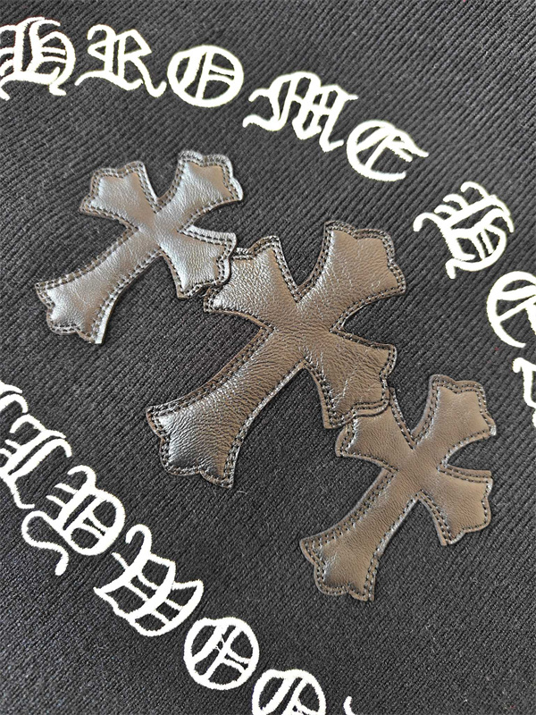 ブラック 襟付きカーディガン Chrome Hearts バックゴシックロゴ クロムハーツ コピー クロスパッチ フロントボタン ポケット付き