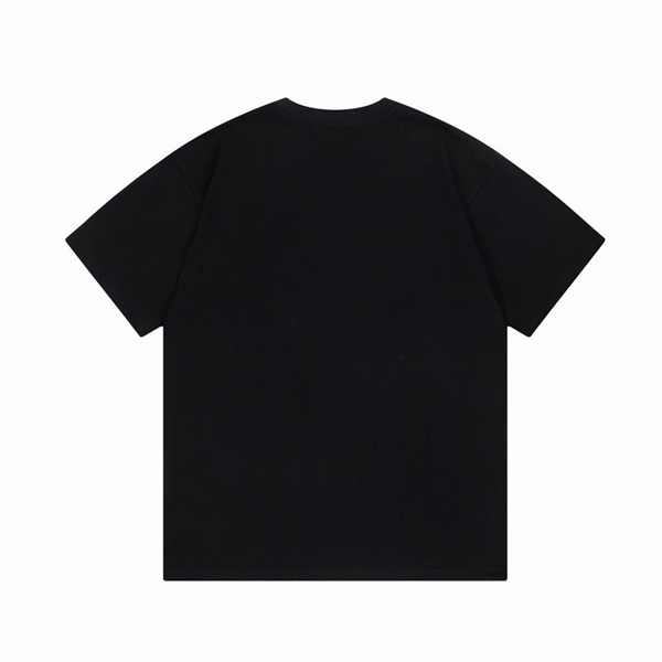 ブラック 半袖Tシャツ GUCCI オーバーラップGGプリント グッチ コピー フロントロゴ クルーネック 無地バックデザイン