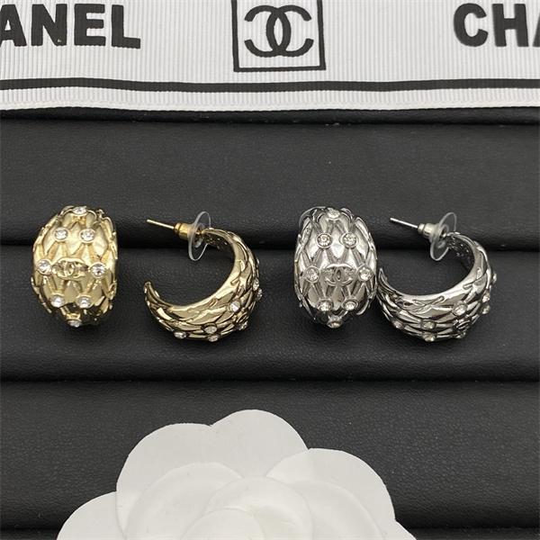  イヤリング レディース キルティング風 メタルデザイン CHANEL ラインストーン シャネル コピー