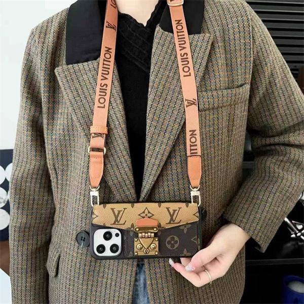 スマホケース ショルダー付き 斜め掛け ルイヴィトン 偽物 カード収納 おしゃれ 大人可愛い LOUIS VUITTON