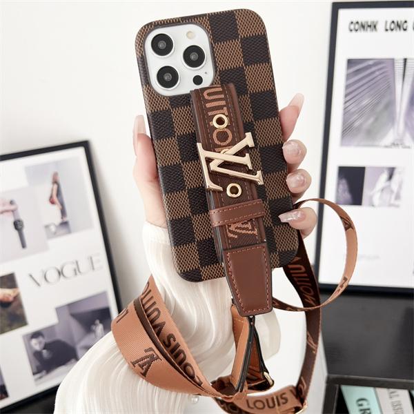  ルイヴィトン コピー スマホケース ストラップ付き 高見えデザイン LOUIS VUITTON 落下防止 カード収納