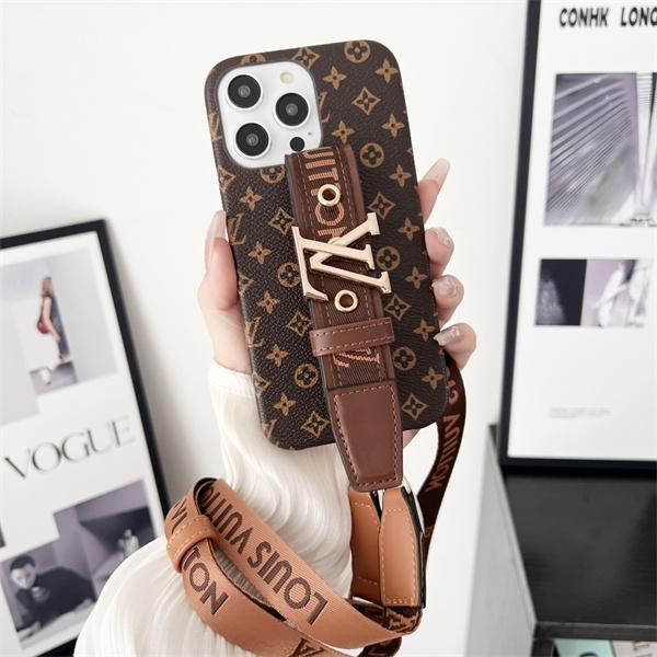  ルイヴィトン コピー スマホケース ストラップ付き 高見えデザイン LOUIS VUITTON 落下防止 カード収納