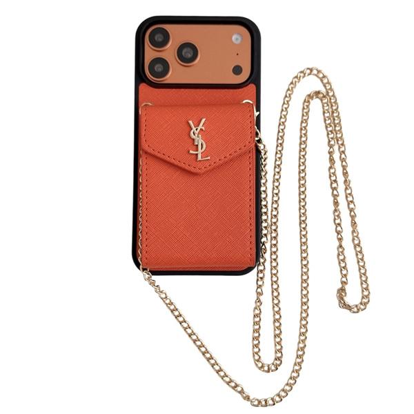 サンローラン コピー スマホケース チェーン付き カード収納 YSL ショルダータイプ おしゃれ 高級感c