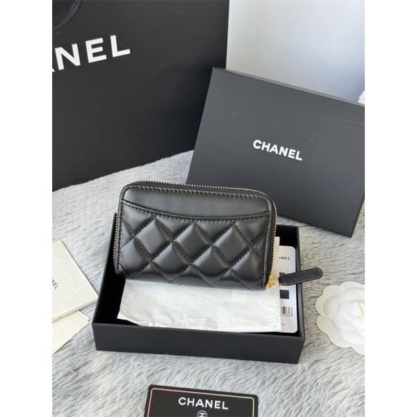 CHANEL シャネル コピー 財布 エレガント レザー ラウンドジップ ミニウォレット ブラック 高級感
