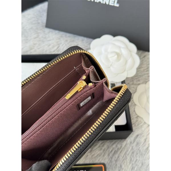 CHANEL シャネル コピー 財布 エレガント レザー ラウンドジップ ミニウォレット ブラック 高級感