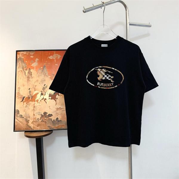 Burberry バーバリー コピー Tシャツ ブラック シンプル ロゴプリント 日常 モード感