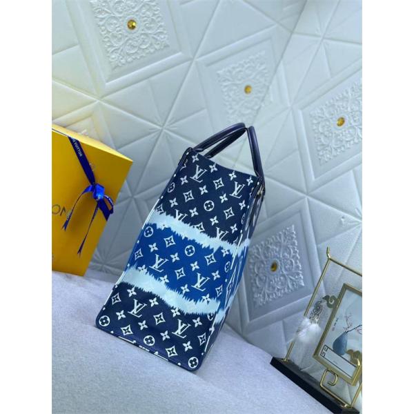 モノグラム プリント Louis Vuitton コピー トートバッグ ブルー ホワイト ハンドバッグ 春夏 カジュアル ルイ・ヴィトン