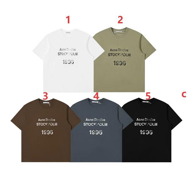 ロゴプリント Tシャツ 半袖 ユニセックス Acne シンプル カジュアル アクネストゥディオズ コピー