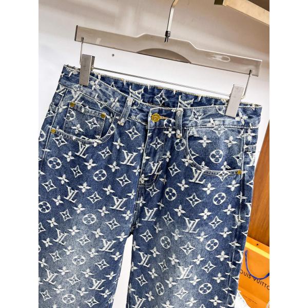 LOUIS VUITTON デニムパンツ メンズ ストレート ヴィンテージ加工 ルイヴィトン コピー 高級感 ストリート