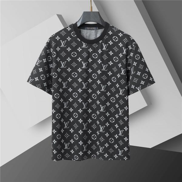  プリント セットアップ LOUIS VUITTON メンズ 半袖Tシャツ ルイヴィトン コピー ショートパンツ 上下セット