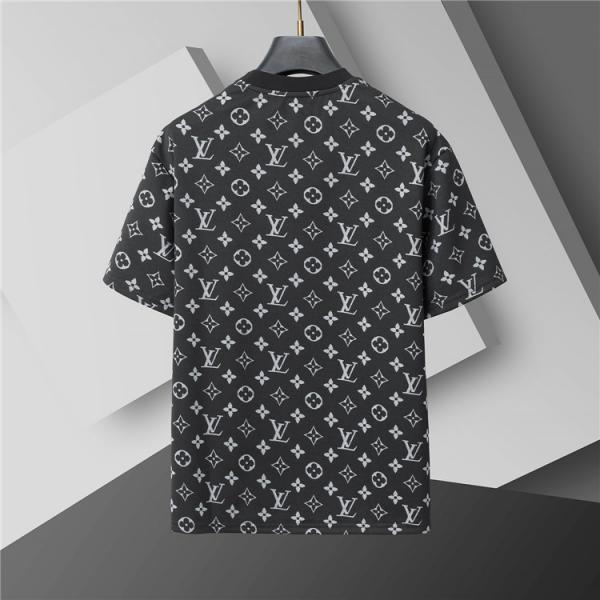  プリント セットアップ LOUIS VUITTON メンズ 半袖Tシャツ ルイヴィトン コピー ショートパンツ 上下セット