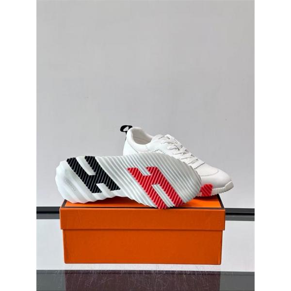 スニーカー メンズ 軽量設計 HERMES 通気メッシュ 厚底ソール エルメス コピー クッション性