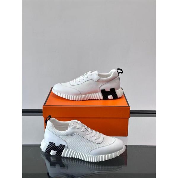 スニーカー メンズ 軽量設計 HERMES 通気メッシュ 厚底ソール エルメス 