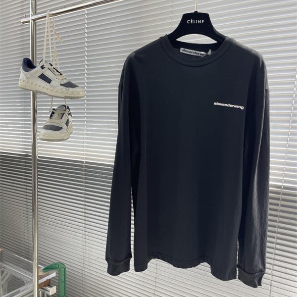 アレキサンダーワン コピー 長袖Tシャツ 無地 シンプル クルーネック Alexander wang ゆったり カジュアル万能