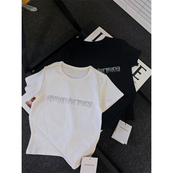 Alexander wang 半袖Tシャツ ロゴプリント アレキサンダーワン コピー スリムフィット ストリート 夏定番
