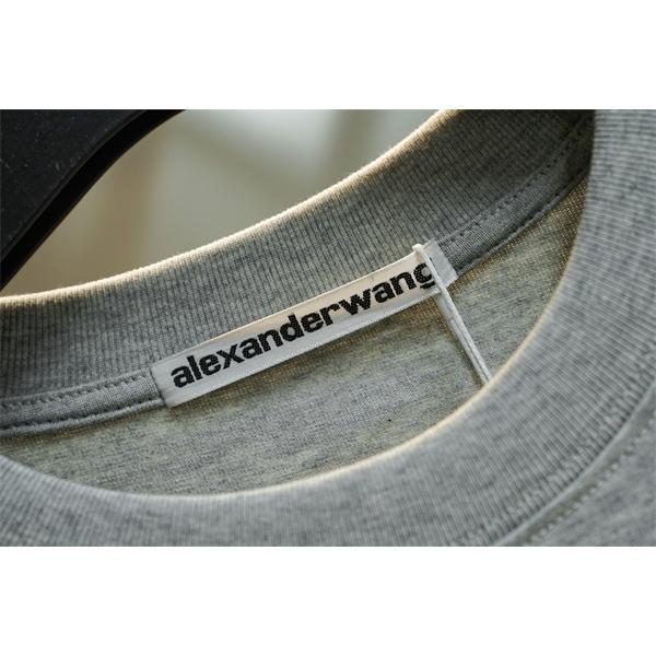 Tシャツ シンプルロゴ クルーネック アレキサンダーワン コピー ゆったりシルエット カジュアル Alexander wang