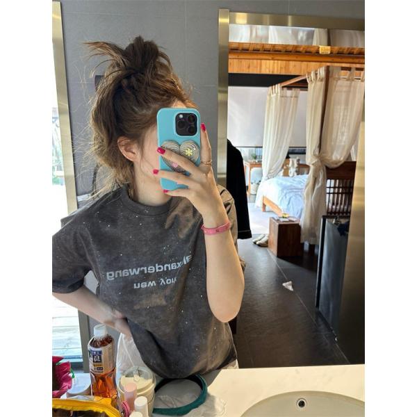 Alexander wang Tシャツ ヴィンテージ風 アレキサンダーワン コピー ゆるシルエット 韓国ストリート 夏人気