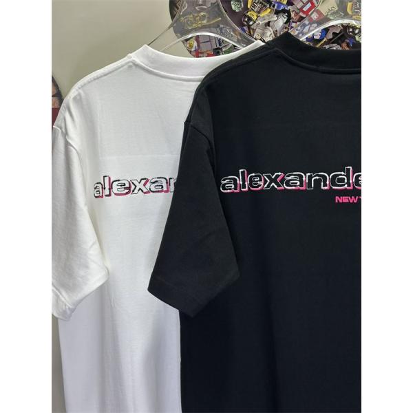 Tシャツ Alexander wang カラープリント アレキサンダーワン コピー クルーネック ゆったりシルエット カジュアル