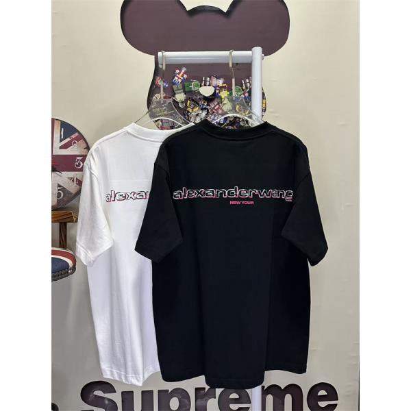 Tシャツ Alexander wang カラープリント アレキサンダーワン コピー クルーネック ゆったりシルエット カジュアル