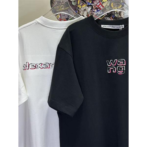 Tシャツ Alexander wang カラープリント アレキサンダーワン コピー クルーネック ゆったりシルエット カジュアル