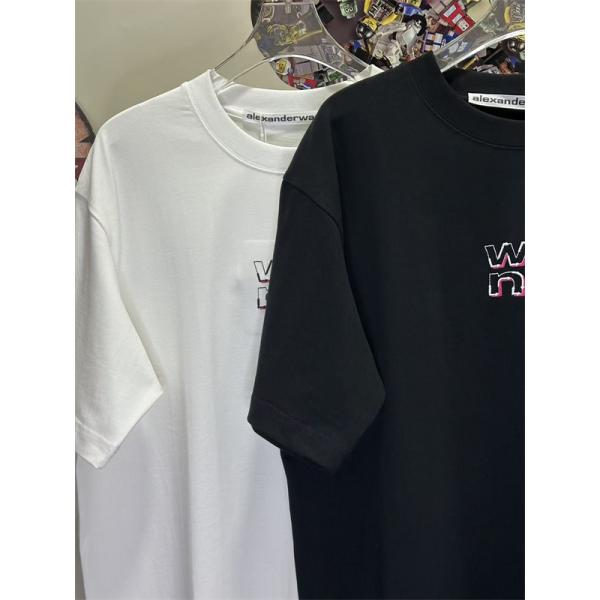 Tシャツ Alexander wang カラープリント アレキサンダーワン コピー クルーネック ゆったりシルエット カジュアル