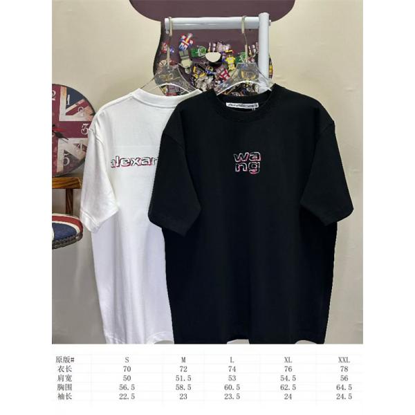Tシャツ Alexander wang カラープリント アレキサンダーワン コピー クルーネック ゆったりシルエット カジュアル