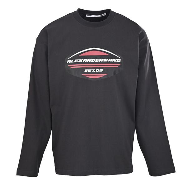 長袖Tシャツ スポーツ風ロゴ Alexander wang リラックスフィット デイリーウェア アレキサンダーワン コピー