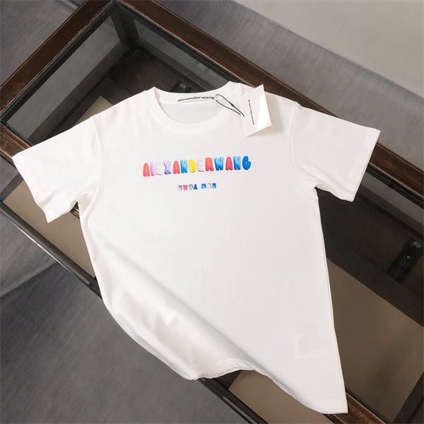 アレキサンダーワン コピー 半袖Tシャツ カラーロゴデザイン シンプル清潔感 夏カジュアル Alexander wang