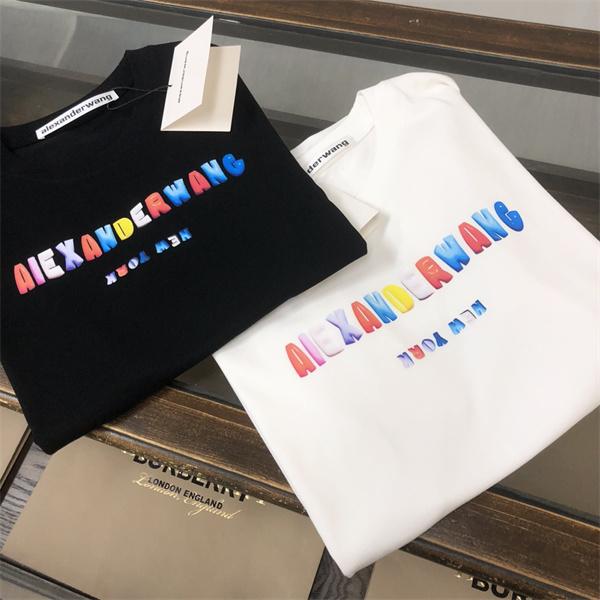 アレキサンダーワン コピー 半袖Tシャツ カラーロゴデザイン シンプル清潔感 夏カジュアル Alexander wang