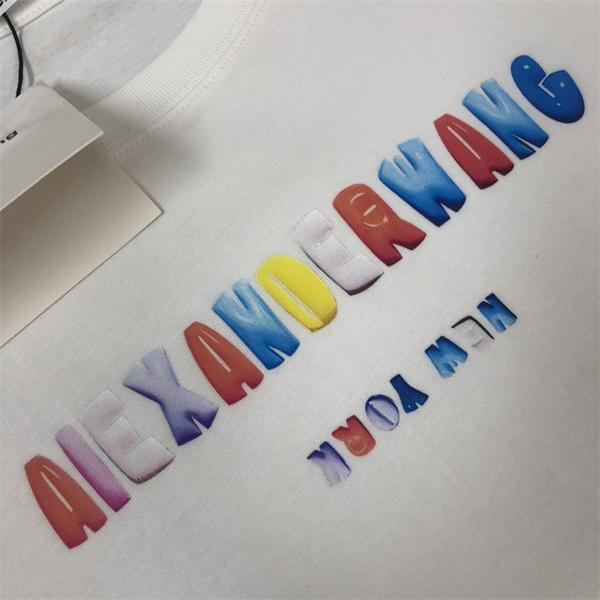 アレキサンダーワン コピー 半袖Tシャツ カラーロゴデザイン シンプル清潔感 夏カジュアル Alexander wang