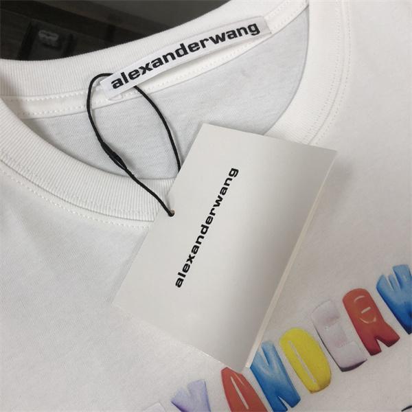 アレキサンダーワン コピー 半袖Tシャツ カラーロゴデザイン シンプル清潔感 夏カジュアル Alexander wang