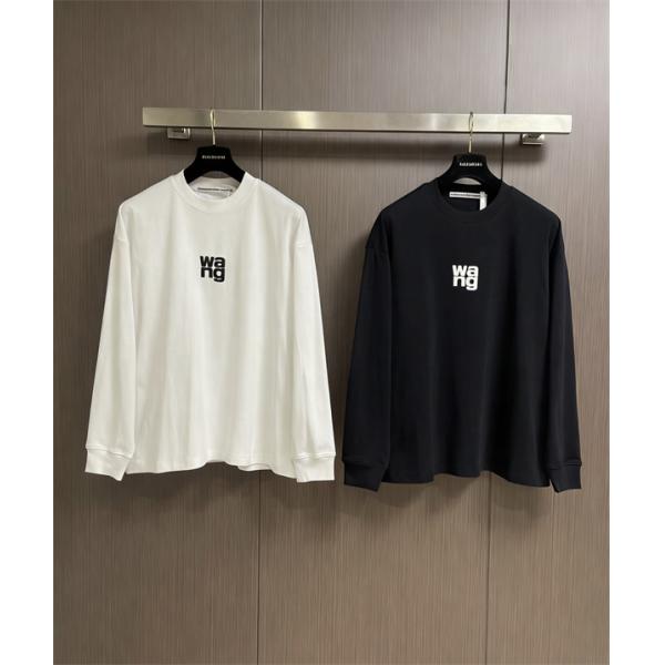 長袖Tシャツ Alexander wang ミニロゴ アレキサンダーワン コピー クリーンスタイル ゆったりシルエット 春秋
